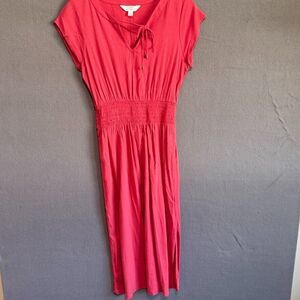 Market & Spruce Neriah Smocked A Line Dress Coral Small Cap Sleeve WGW70557